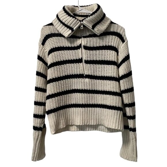 American Eagle Outfitters Women's Size Small Cowl Neck Zip Sweater Preppy Modern - Picture 1 of 13